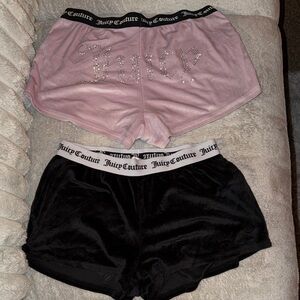 Juicy Couture Rhinestone Logo Shorts in Pink and Black